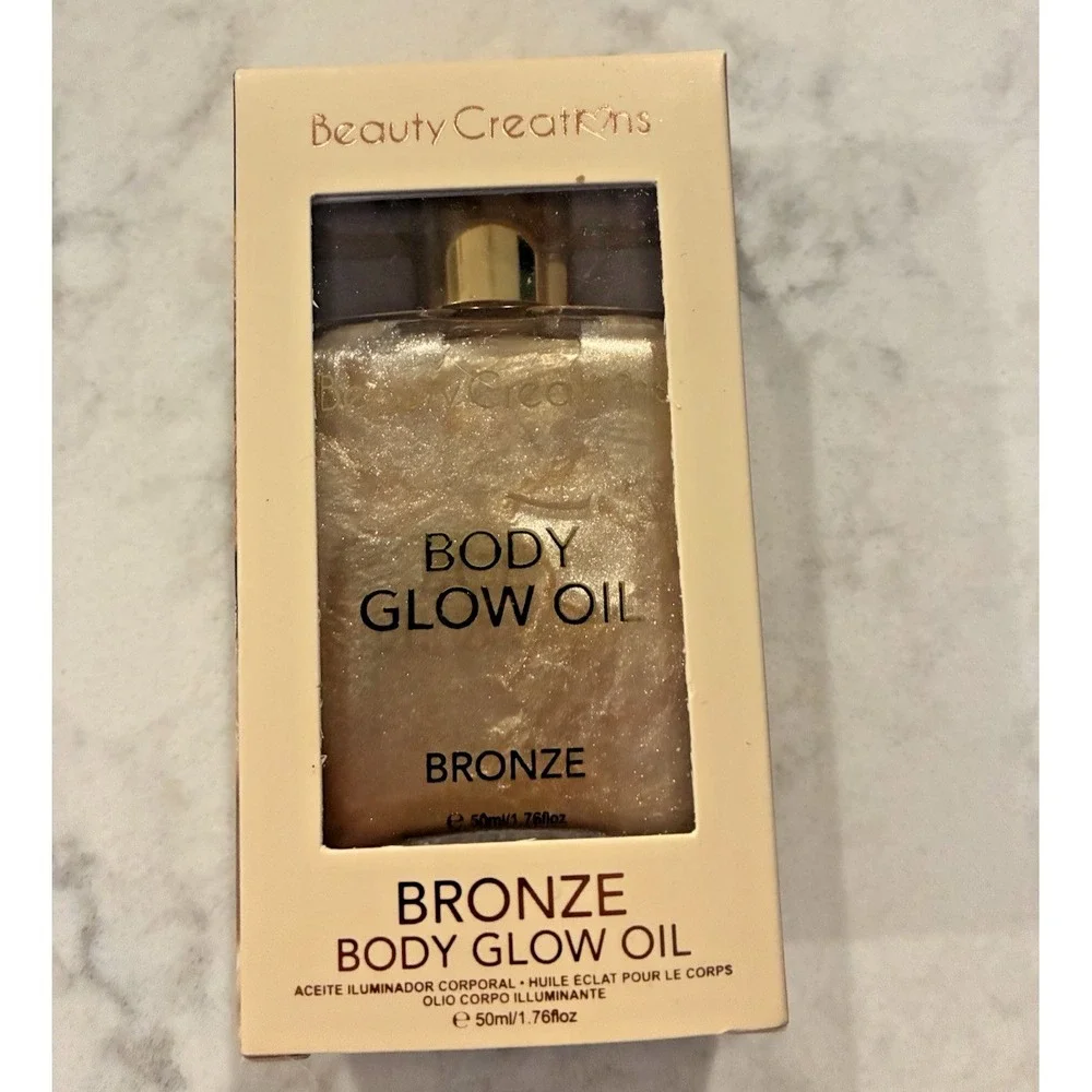 Beauty Creations Body Glow Oil Bronze Shimmer Hydrating Makeup 50ml 1.76oz NIB